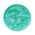 Silicone Slow Feeder Dog Bowl Beach Theme - Turquoise