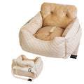 Quilted Dog Car Seat Carrier - Cream