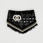 Tweed Pearl Dog Bandana - White/Black