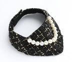 Tweed Pearl Bandana - White/Black