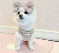 Tweed Pearl Harness and Lead Set - Baby Pink