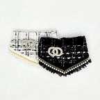 Tweed Pearl Dog Bandana - White/Black