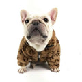 Faux Fur Dog Coat - Brown/Beige