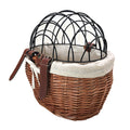 Hand-woven pet carrier bicycle basket