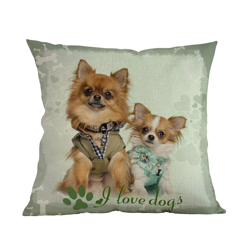 I Love My Dog's Dog Pillow Cover