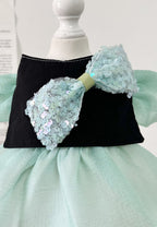 Sequin Tiffany Tulle Dress - Mint/Black