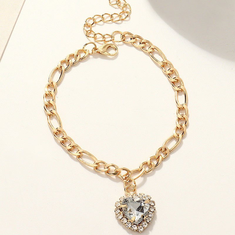 Heart Dog Necklace - Clear/Gold