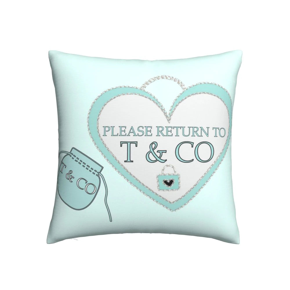 Please Return to & Co Pillow Cushion Cover - Mint