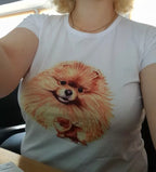 Pomeranian Ladies Top - White