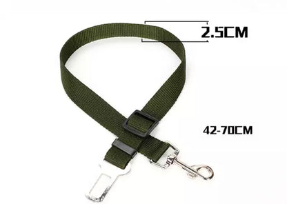 Heavy Duty Adjustable Pet Seatbelt Leash - Green