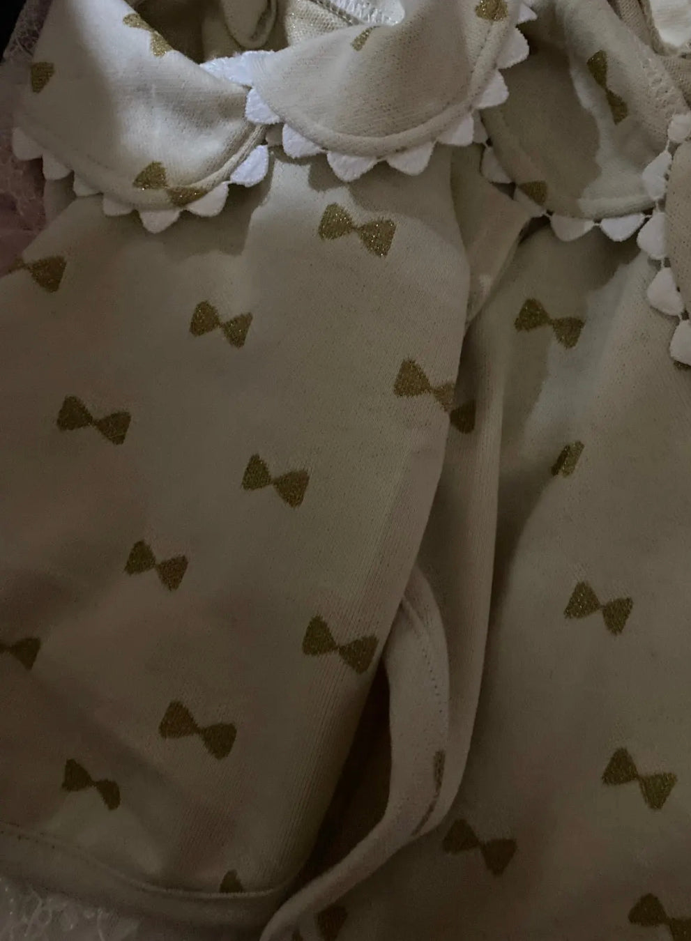 Sparkle Bow With Collar Top - Gold