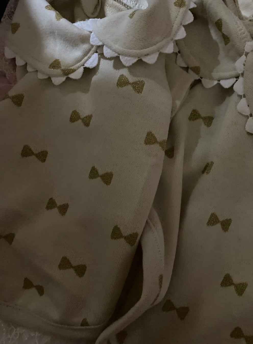 Sparkle Bow With Collar Top - Gold