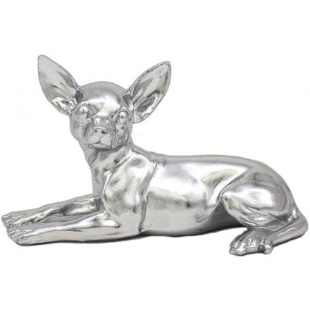 Silver Art Chihuahua Ornament Sitting