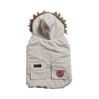 Faux Fur Collar Trim Dog Gilet - Cream