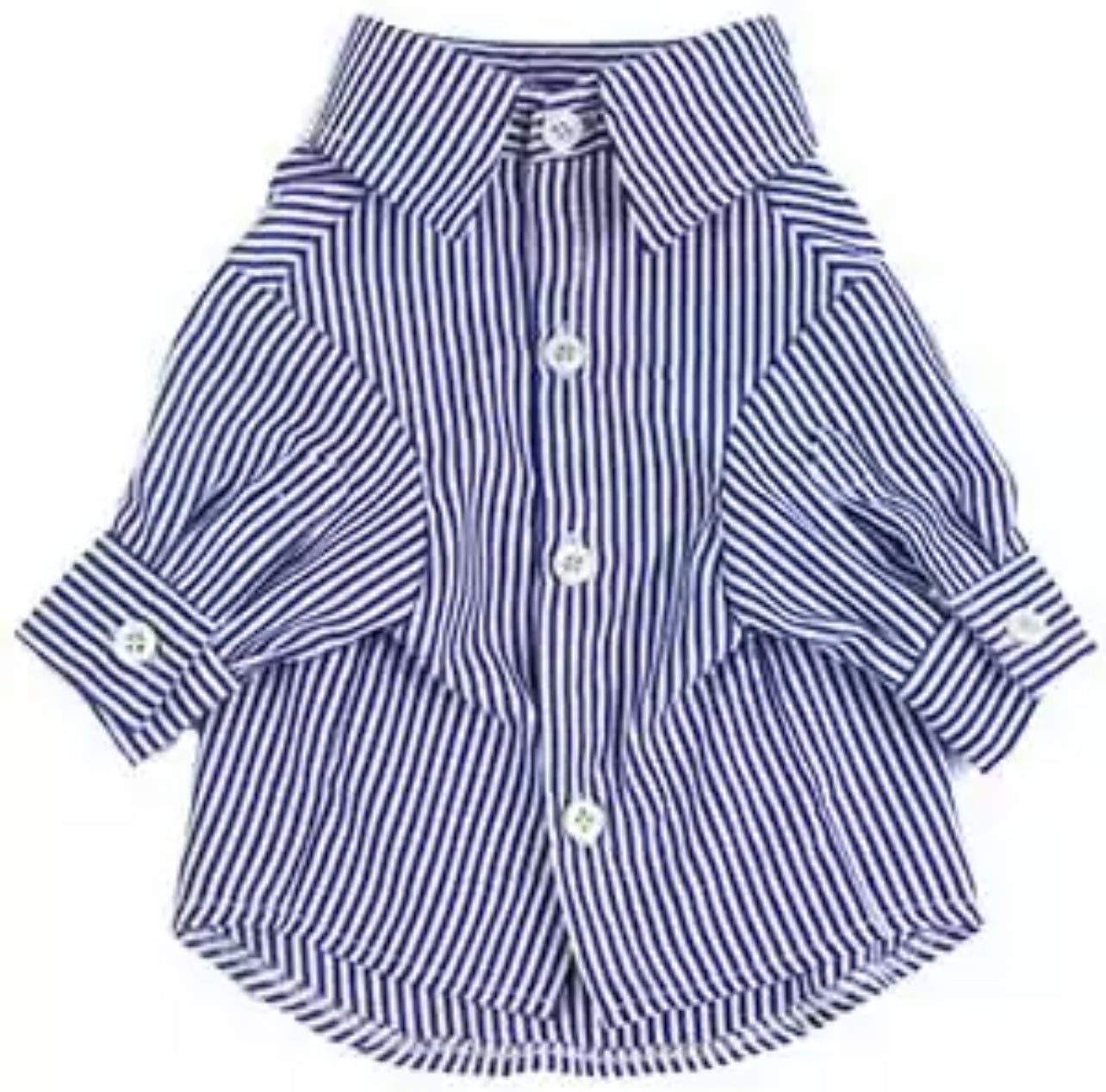 Striped Dog Smart Shirt - White/Navy Blue