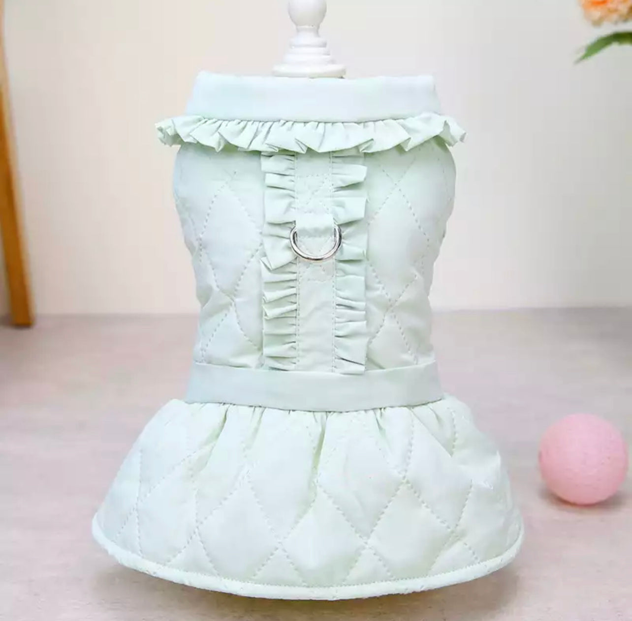 Ruffle Neck Jacket with D Ring - Mint