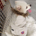 Faux Fur Collar Trim Dog Gilet - Cream