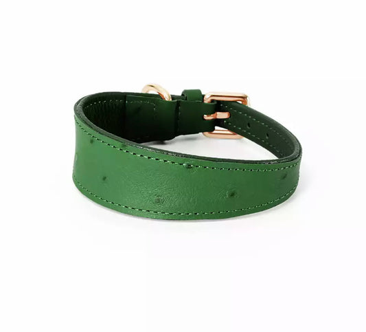 Soft Leather Collar - Green