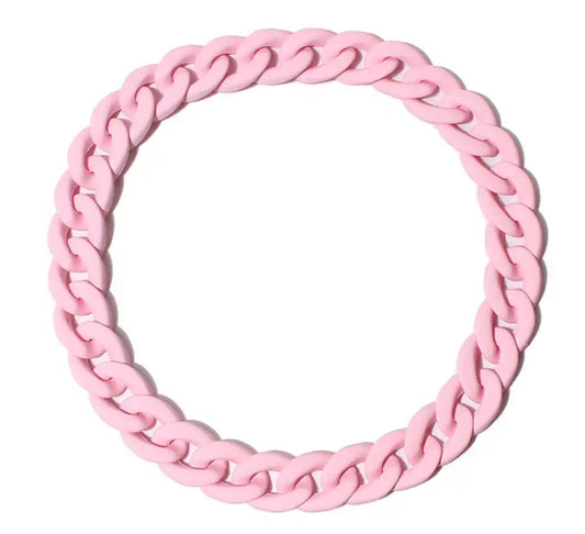 Dog Chain Style Necklace - Pink