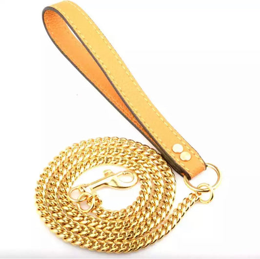 Luxury Design 18K Gold Chain Stainless Steel Dog Leash