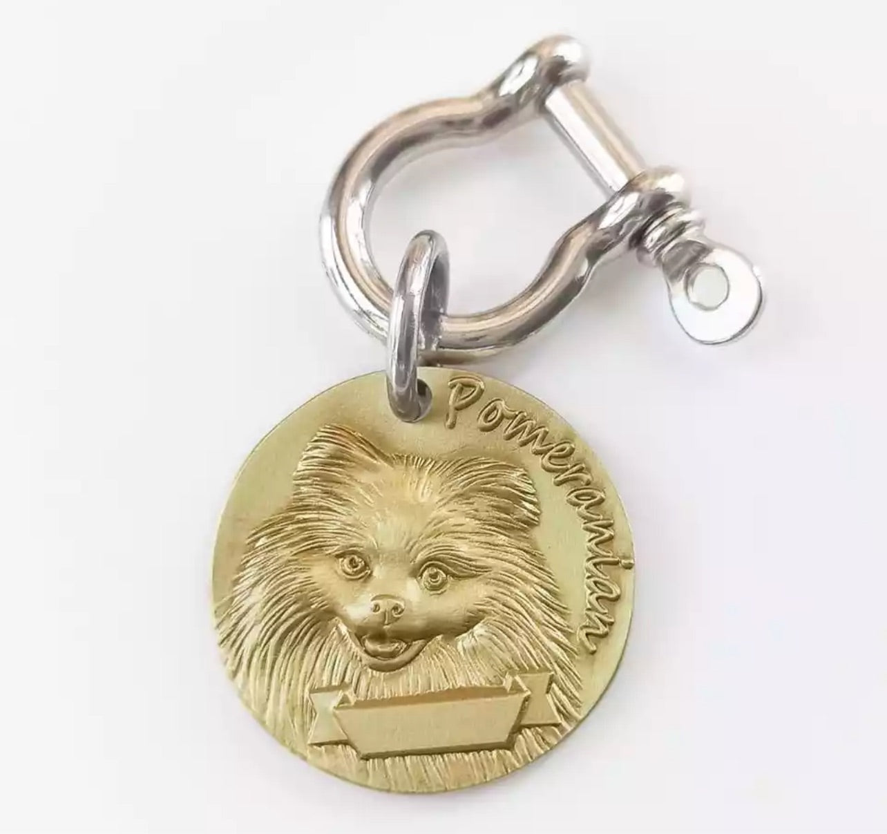 Personalized Brass Dog ID Tag 3D Model Pomeranian