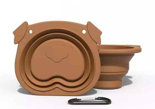 French Bulldog / Pup Shaped Travel Bowl