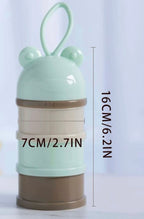 Triple Layer Stackable Pet Travel Treat Food Pot - Green/Beige