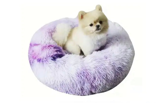 Dog Fluffy Bed - Lilac Tie-dye