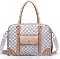 Plaid Pet Carrier - White