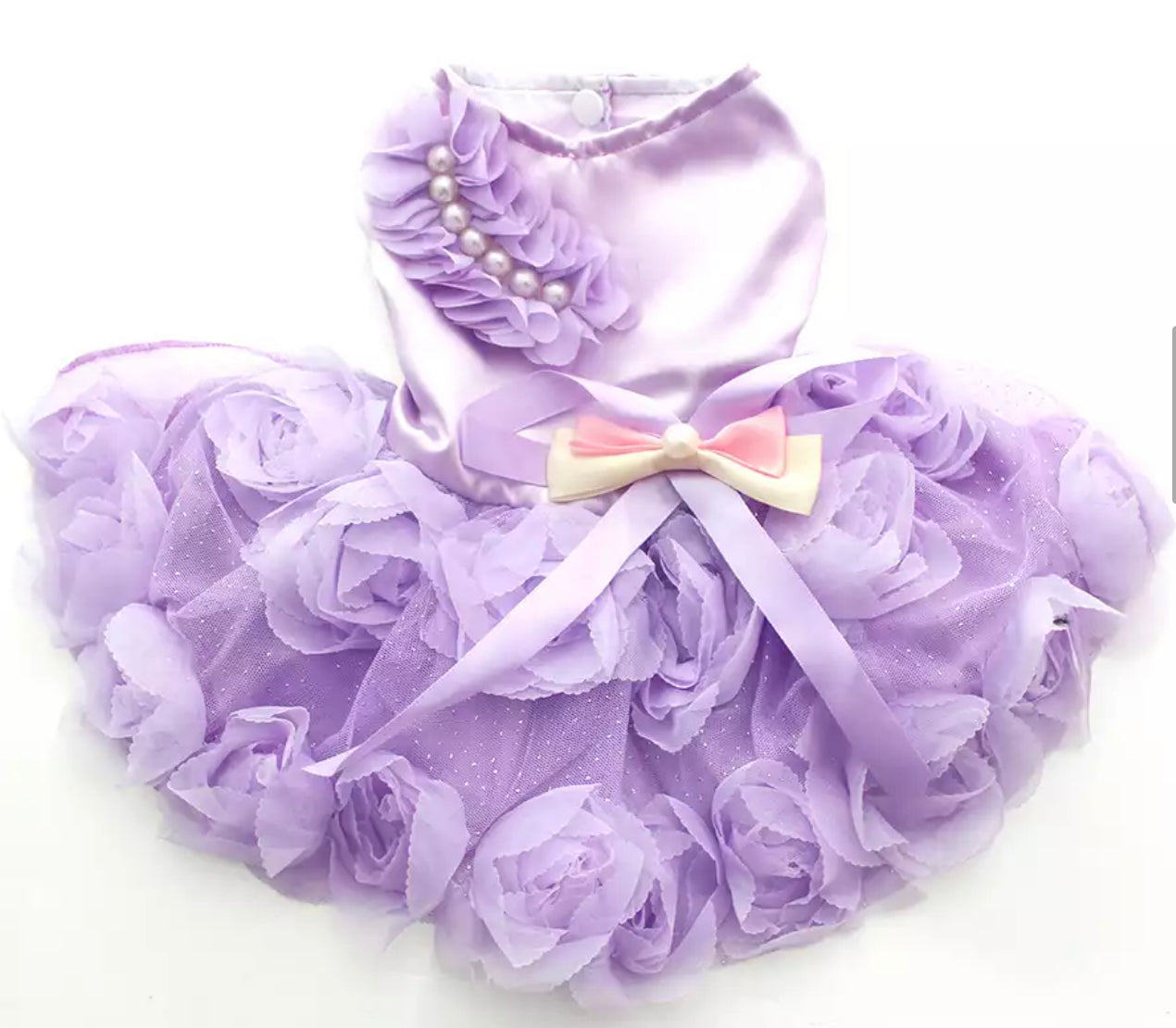 Rosette Floral Dress - Lilac