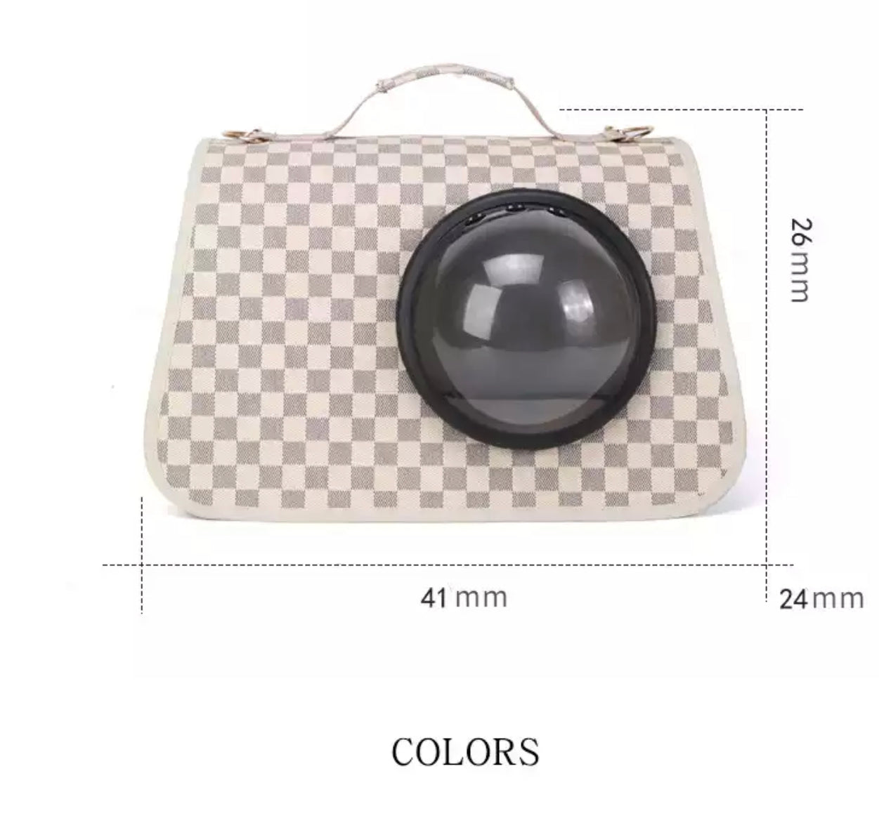 Pet Carrier with Window - Cream/Brown