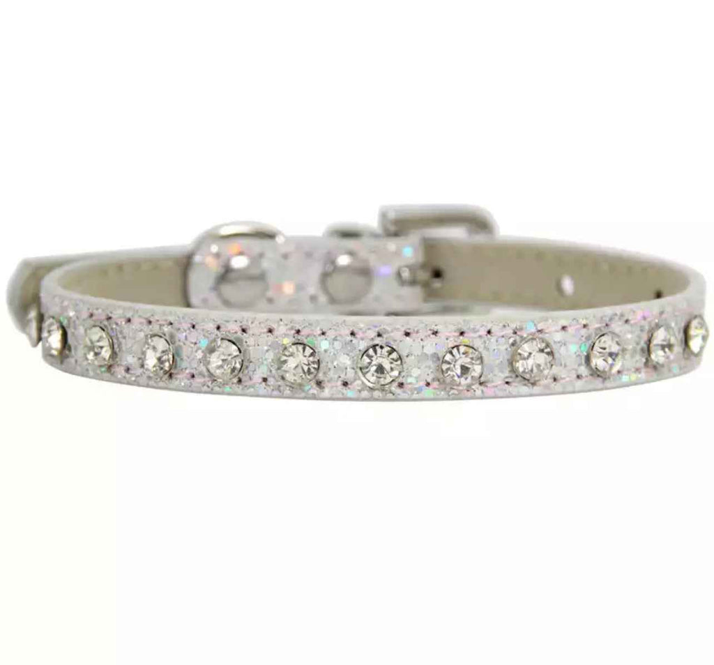 Rhinestone Silver Dog Collar