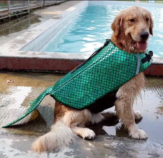Dog Mermaid Life Jacket - Green