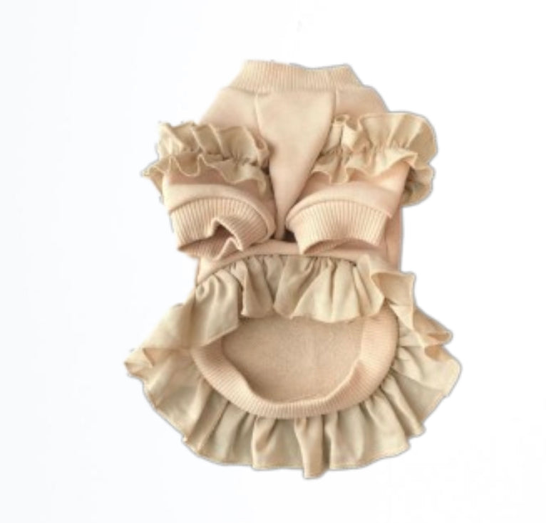 Ruffle Dress - Milky Beige