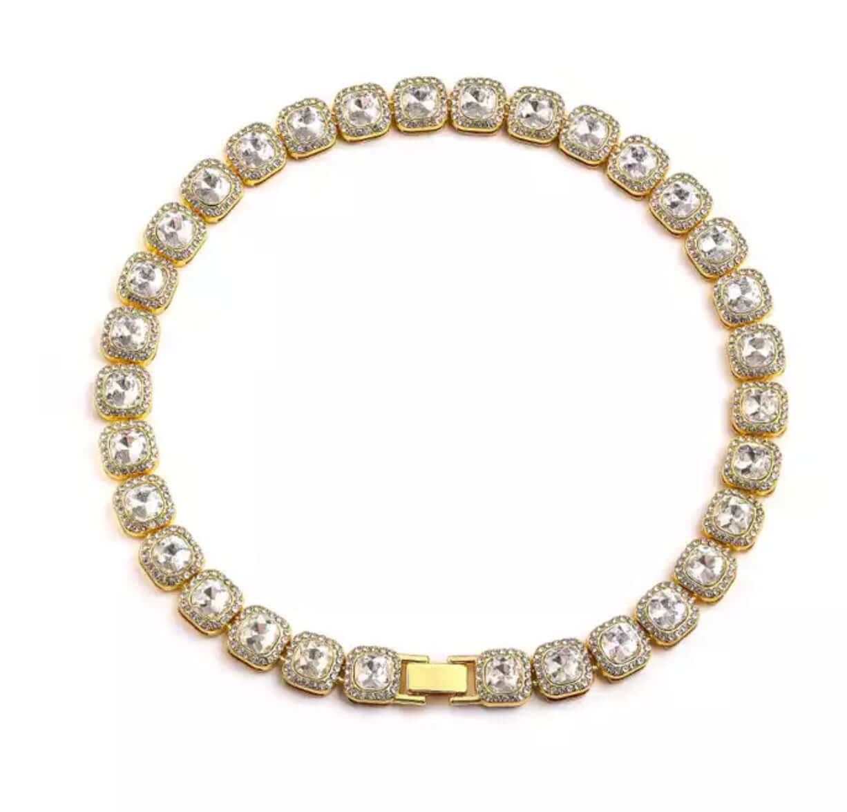 Bling Rhinestone Necklace - Gold/Silver