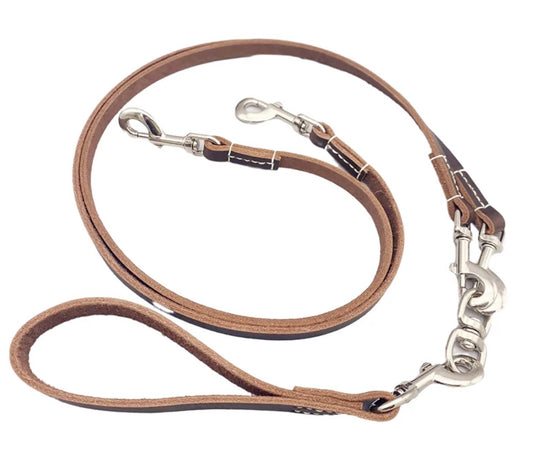 Twin Real Leather Lead - Brown