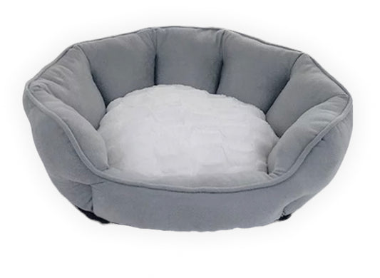 Scalloped Shell Dog Bed - Grey