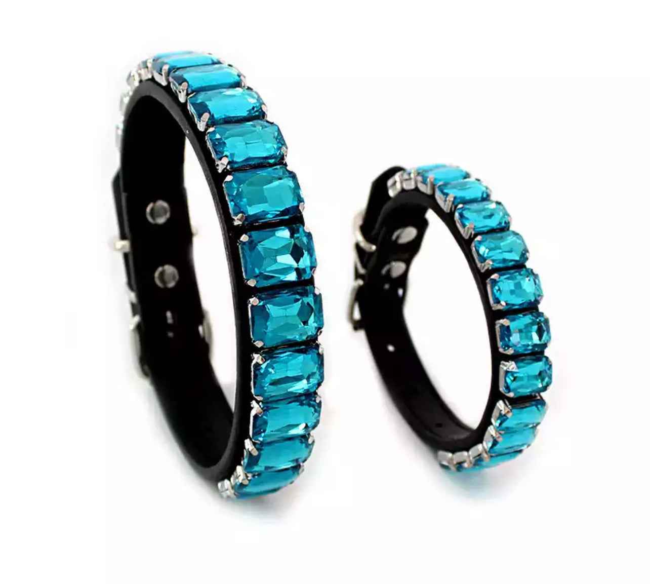 Gemstone Dog Collar - Turquoise Blue