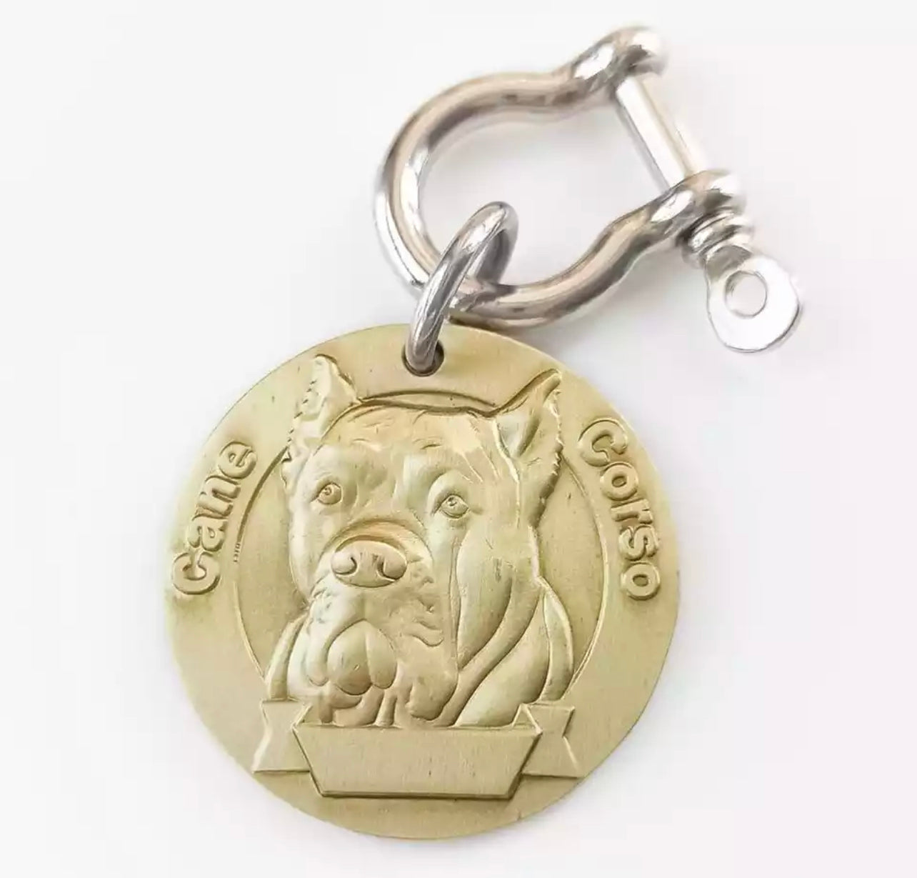 Personalized Brass Dog ID Tag 3D Model Cane Corso