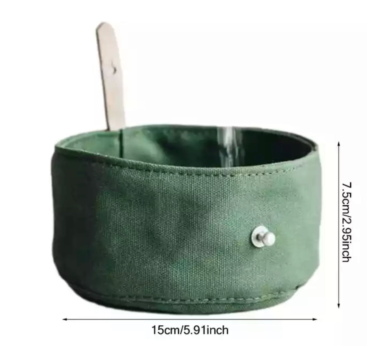 Portable Canvas Dog Bowl - Green