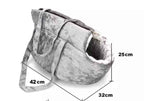 Crushed Velvet Pet Carrier - Grey