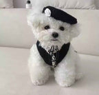 Tweed Style Dog 5 Jacket & Hat Set - Black