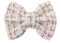 Tweed Hair Bow - Gold/Cream