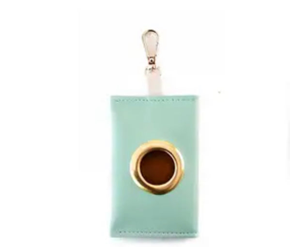Faux Leather Poop Bag Dispenser - Peppermint