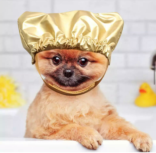 Pet Grooming Shower Cap - Gold