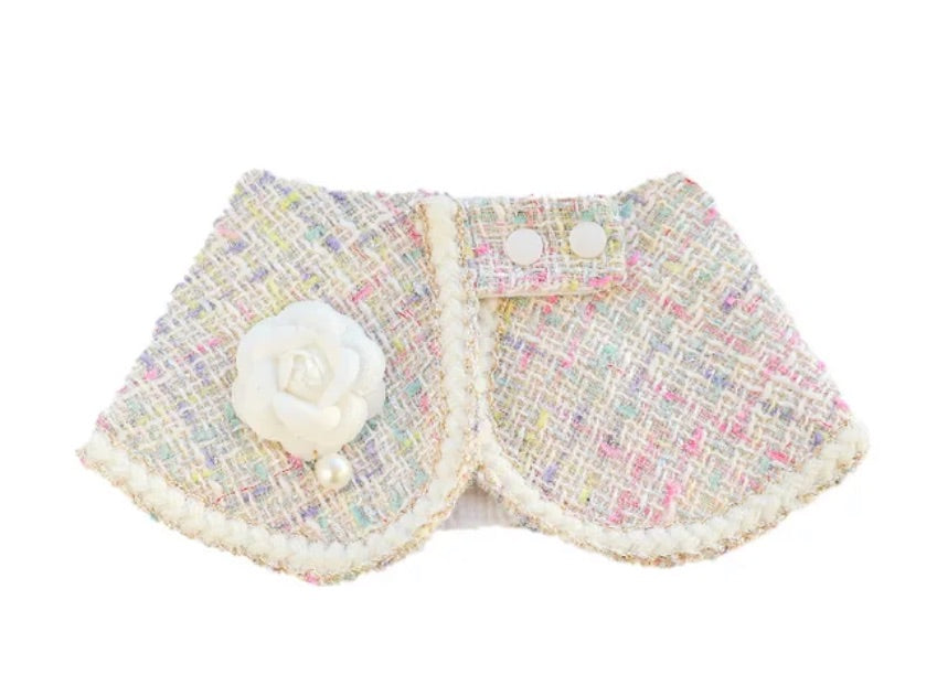 Tweed Collar Cloak - Pastel