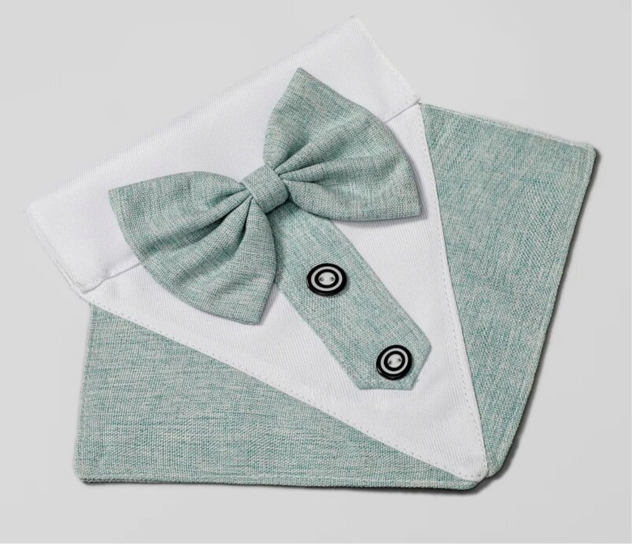 Dog Tuxedo Textured Bandana - Mint
