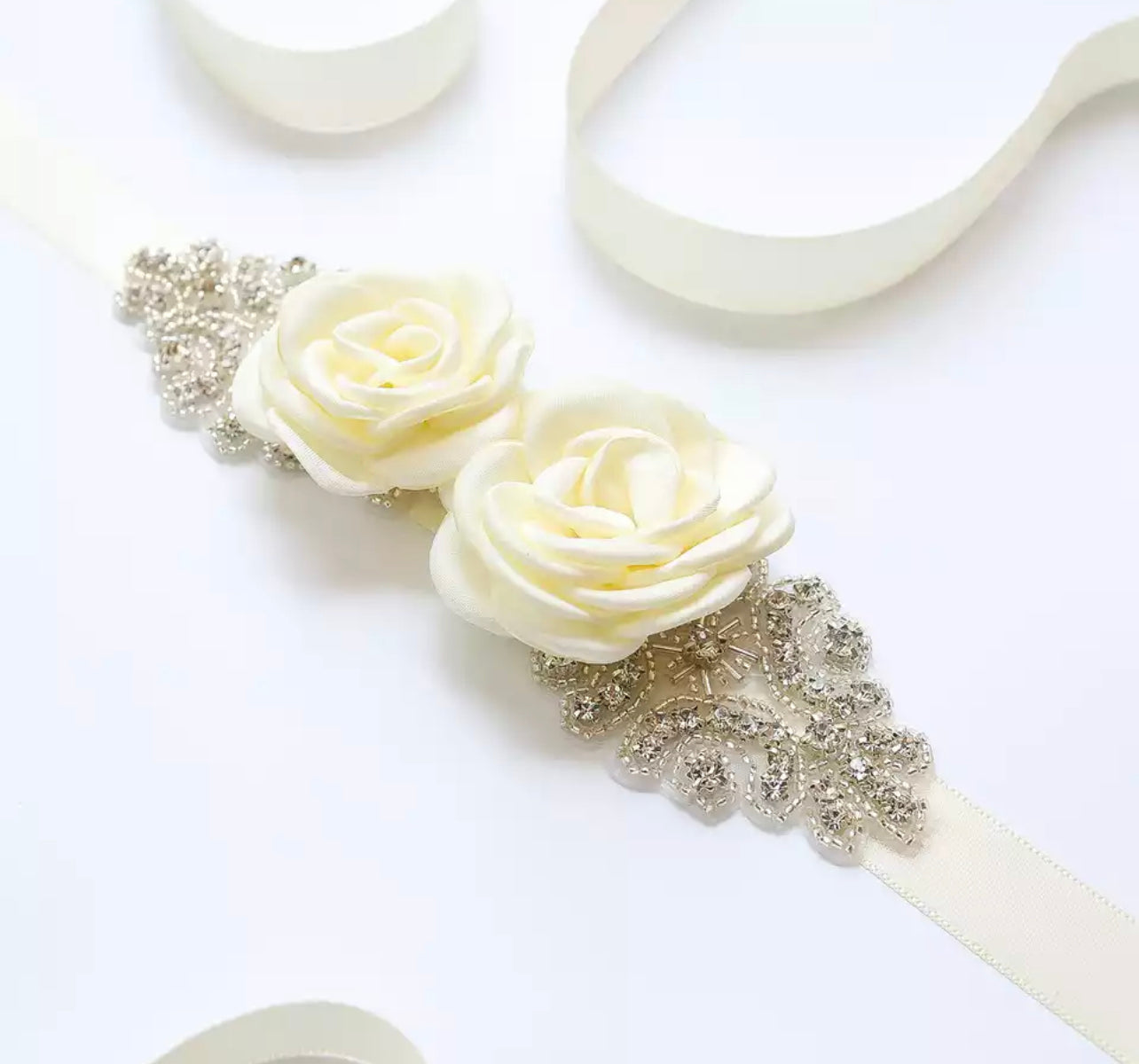 Floral Rose Neck Piece - Cream