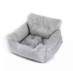 Faux Suede Pet Car Seat - Light Grey