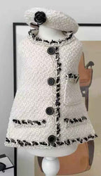 Tweed 5 Jacket & Hat Set - Off White